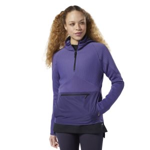 Reebok Thermowarm Deltapeak Control Kapuzenpullover Damen - Lila - DE 513-BGR